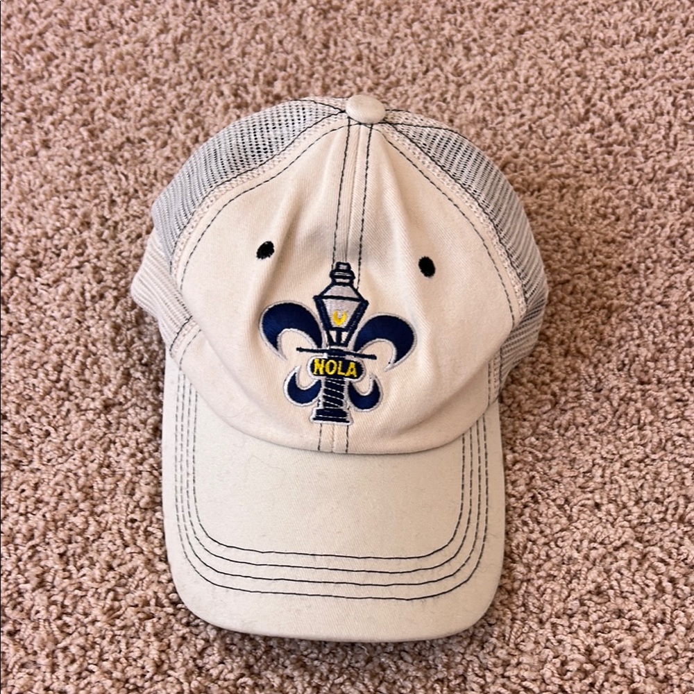 NOLA Cream and Blue Cap